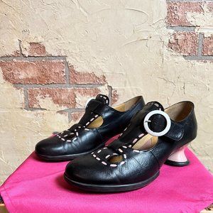 John Fluevog Enthusiast, Black & Pink, Size 11